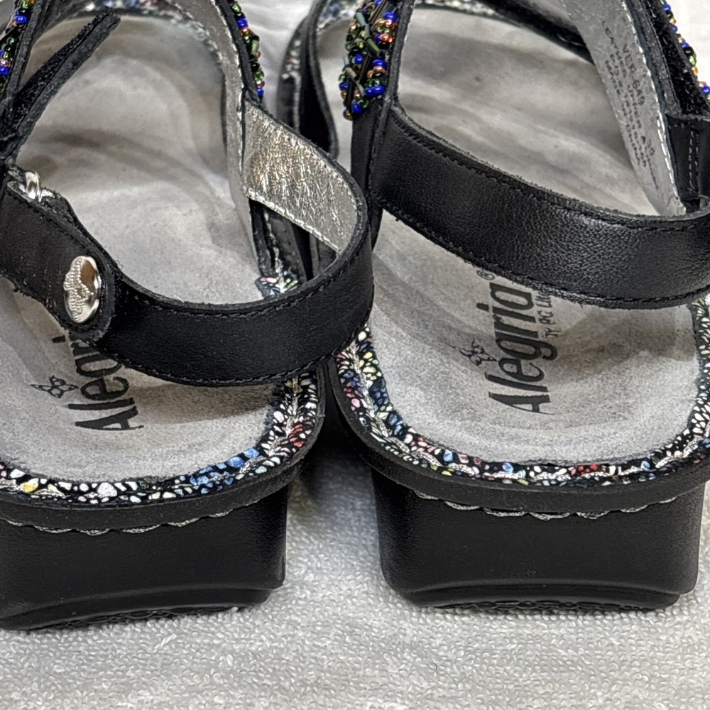 Alegria Women's Verona Fiesta de Nocha Black Beaded Slingback  Sandal Sz US 8 - Picture 5 of 16